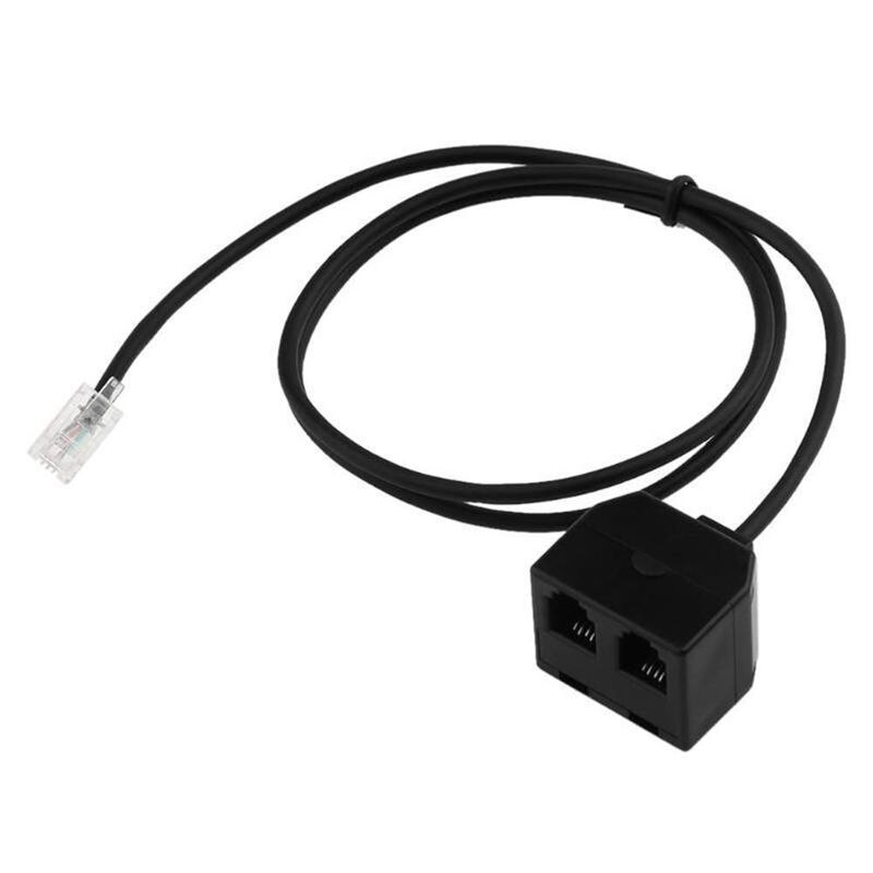 RJ9 4P4C Male To Dual Female Ports Connector Telephone Adapter Cable Wire Telephone extension Cord: Default Title