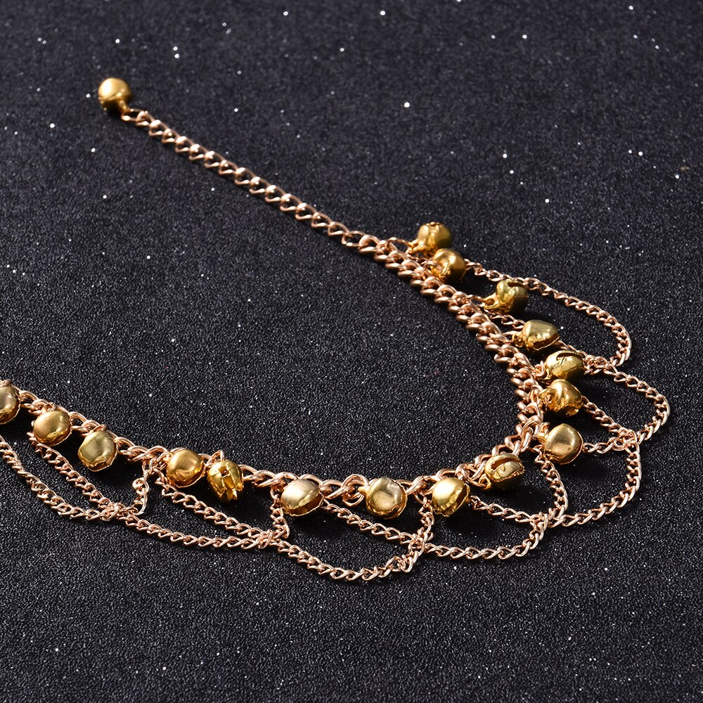 Nouvelle chaîne cheville femmes Gril gland chaîne cloches son or métal cheville Bracelet pied chaîne bijoux plage cheville