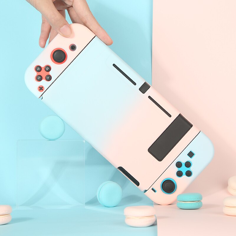 INS Cute Macaron Blue Pink Gradient Shell Storage Protective Carrying Case For Nintendo Switch Case