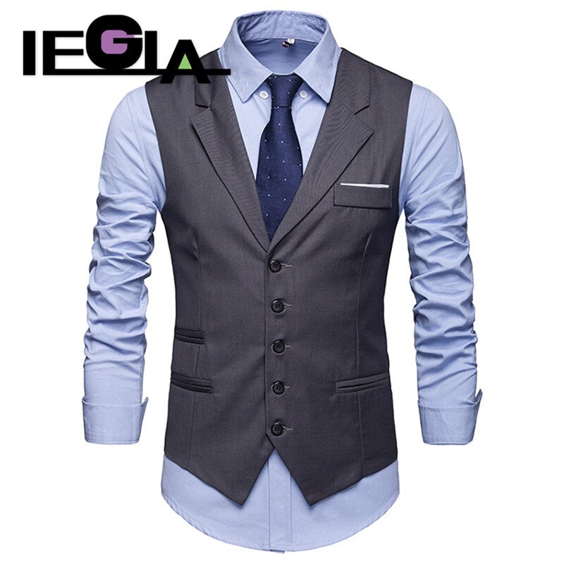 Vest Mannelijke Mode Gentleman Pak Vesten voor Mannen Classic Party Bruiloft Vest Jassen Vest Paars Kleur Jassen