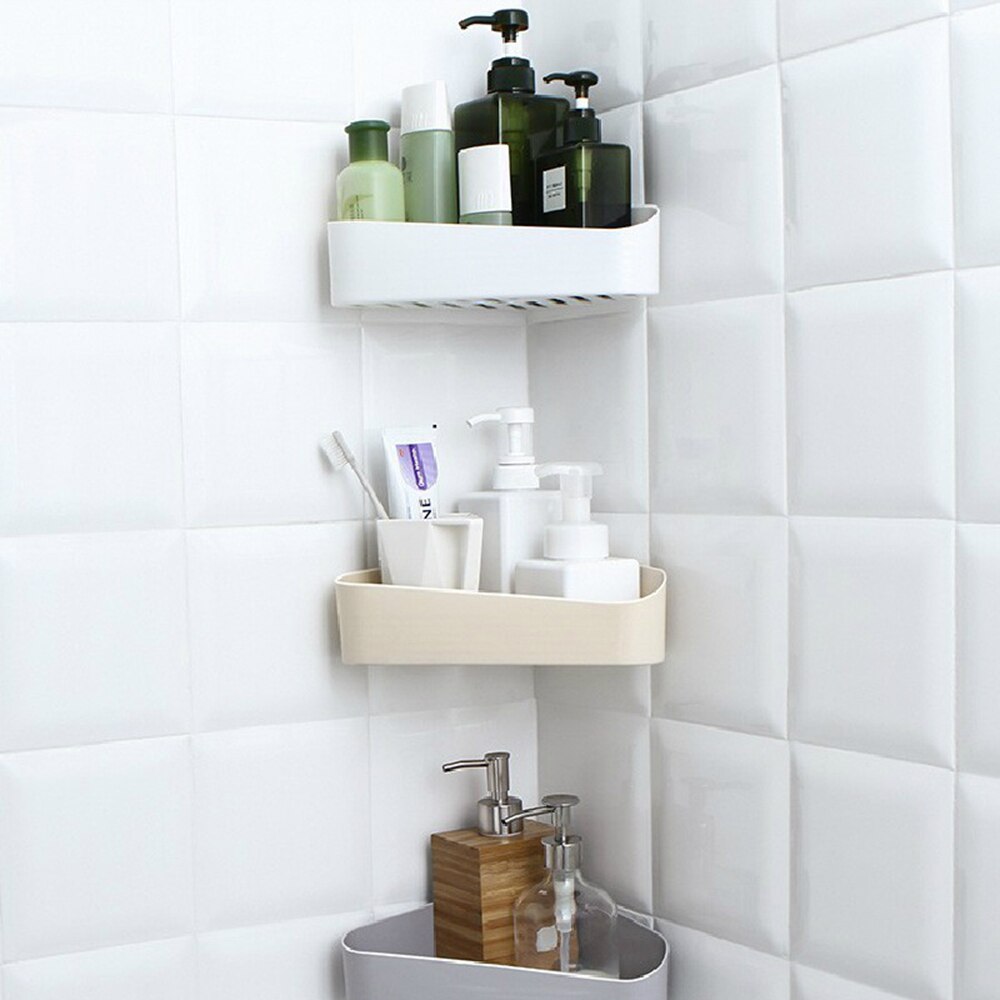 Punch free Corner Shower Shelf Bathroom Shampoo Shower Shelf Holder Kitchen Storage Rack Bathroom Organizer