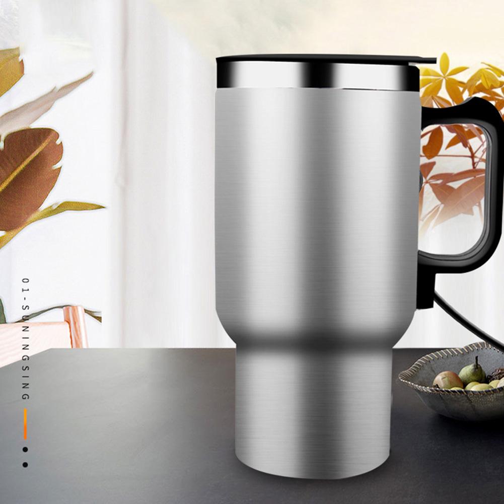 500ml 12v biluppvärmning av fordon i rostfritt stål vattenkopp vattenkokare kaffeuppvärmd mugg bil vattenkopp flaska mugg bil vattenkopp flaska