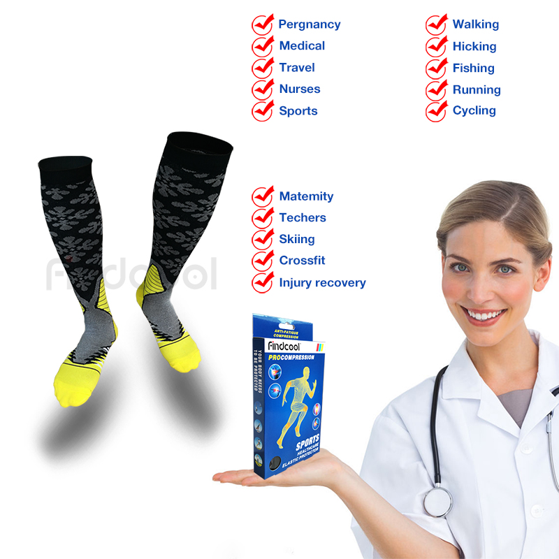 FINDCOOL Absolvierte Kompression Socken Für Krankenschwestern Radfahren Läufer Fitness Gewichtheben Mutterschaft Lehrer Für Mann Frauen