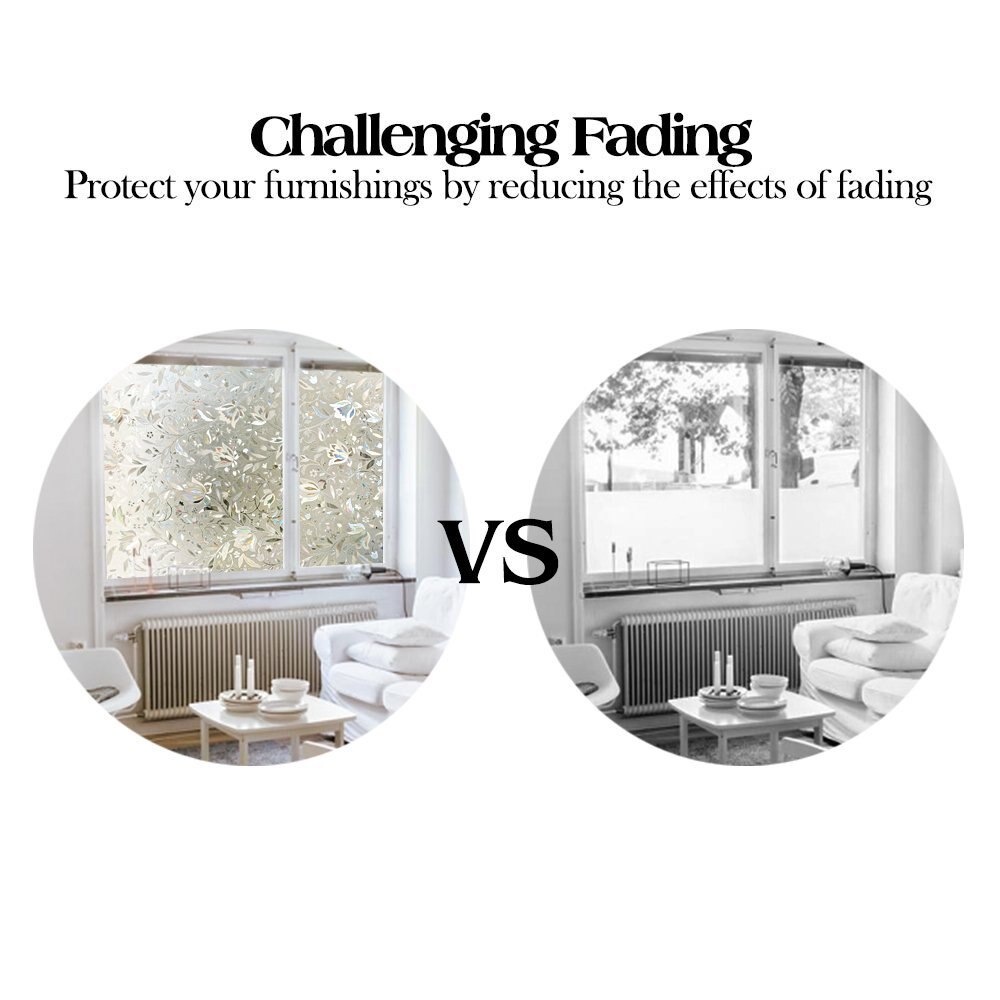 Self-adhesive Rainbow Glass Films Sticker Static Decorative Privacy Anti UV No Glue for door and window