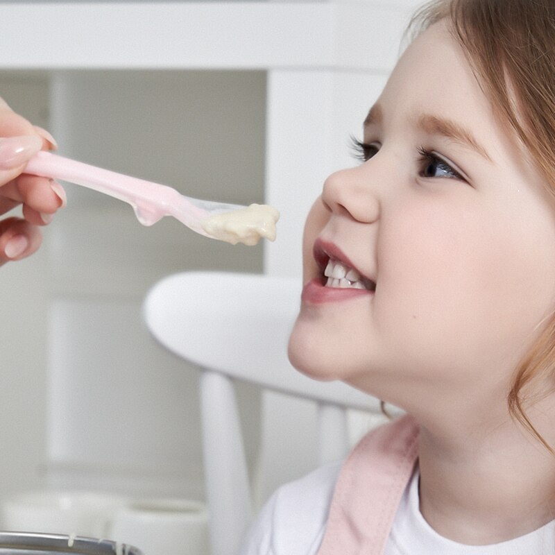 Baby Silikon Weiche Suppe Löffel Hcalthy Kleinkind Scnsing Tcmpcrature Saugnapf Kichen Kochen Löffel Ricc Löffel Childrc Tablcwarc