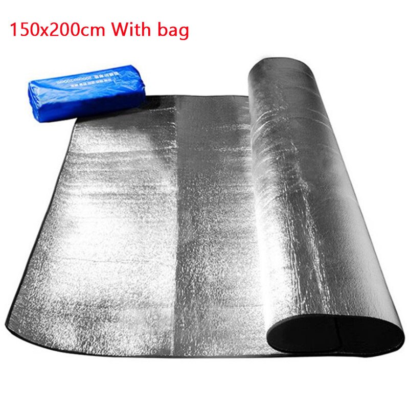 Alfombra impermeable ultraligera portátil para acampar, manta de pícnic plegable para exteriores, carpa, colchón para dormir, estera de suelo de espuma de aluminio: Gris claro