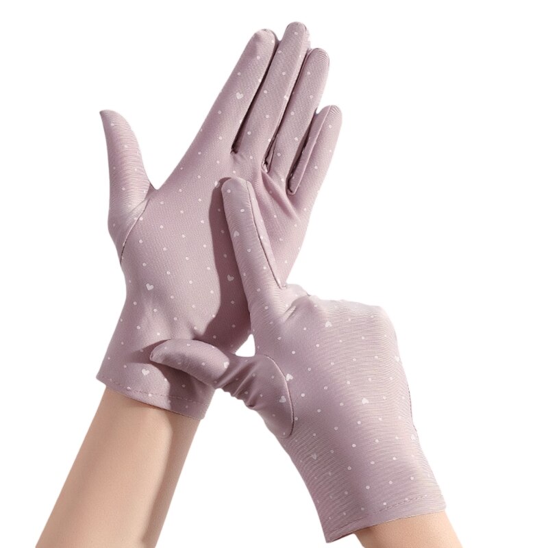 1 Pair Sunscreen Gloves Female Women's Short Spring Summer Cyclist Mittens Breathable Elastic Sun Protection Gloves: A-6