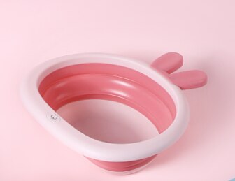 Amboch Small size washing basin for baby portable baby washing basin: Rabbaits pink