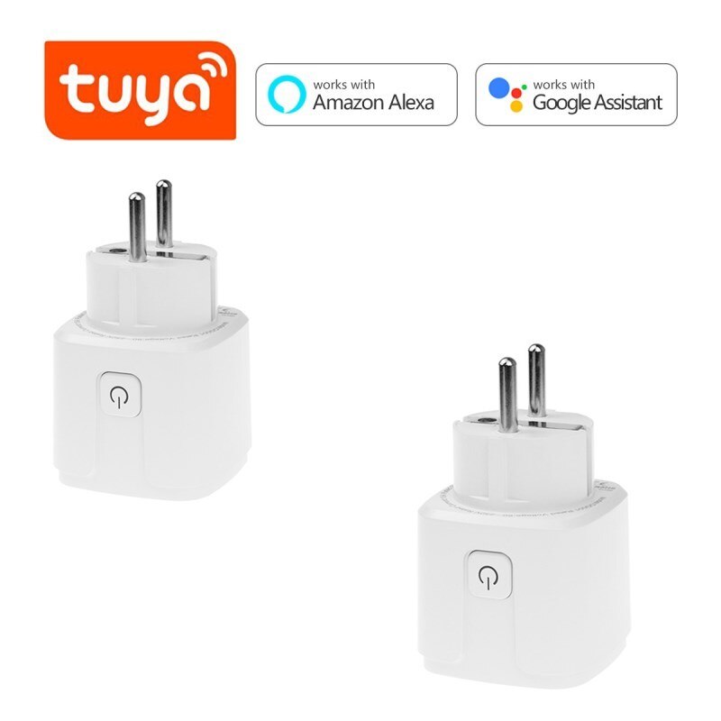 Smart Socket Power Monitor Outlet APP Remote Control plug EU 16A with power statistics for Alexa Google Home: 2pcs