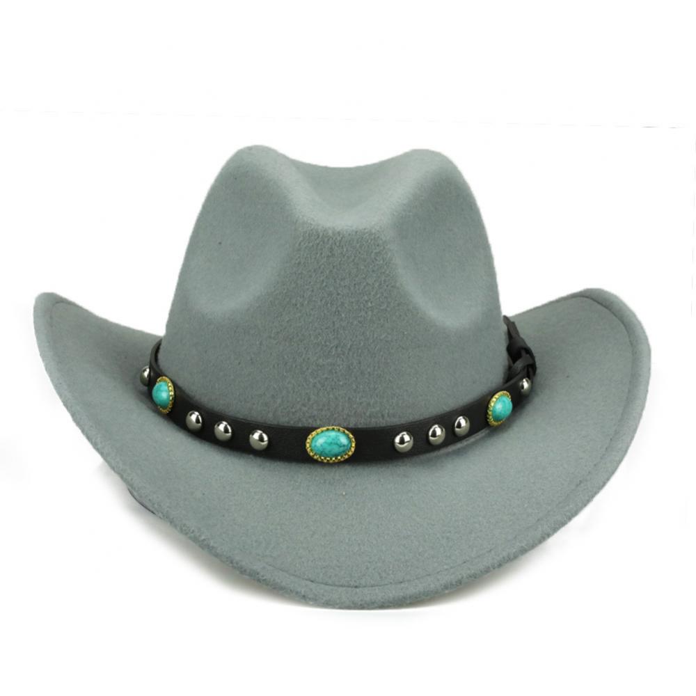 1pc Cowboy Hat Men Women Rivet Roll Up Wide Brim Western Gentleman Cowboy Cowgirl Hat Sombrero Jazz Cap sombreros de vaquero