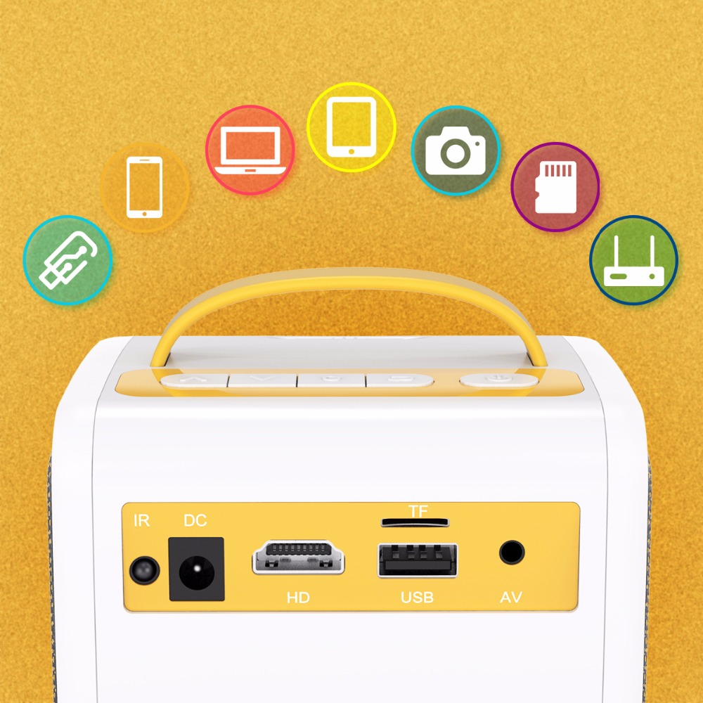 Excelvan Q2 Mini Projektor 700 Lumen freundlicher Bildung freundlicher Eltern-Art Tragbare Projektor Mini LED TV Hause beamer