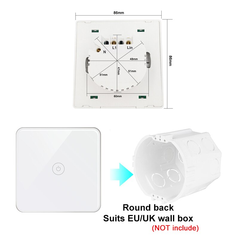 Lonsonho Zigbee Smart Schakelaar - EU 220V Touch Lichtschakelaar - Met/Zonder Nul - Compatibel Alexa Google Home