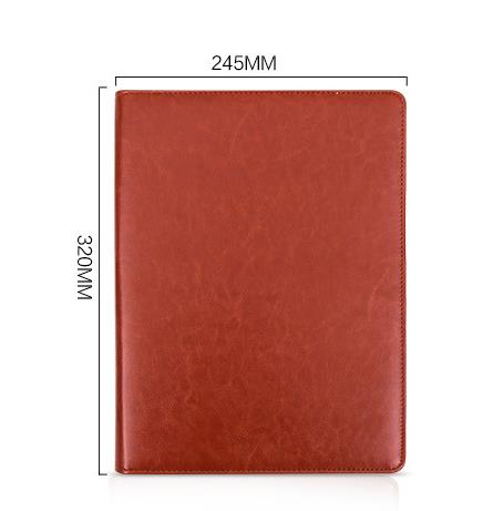 A4 klembord map portfolio multifunctionele leren organizer stevige office manager clip schrijven: Bruin