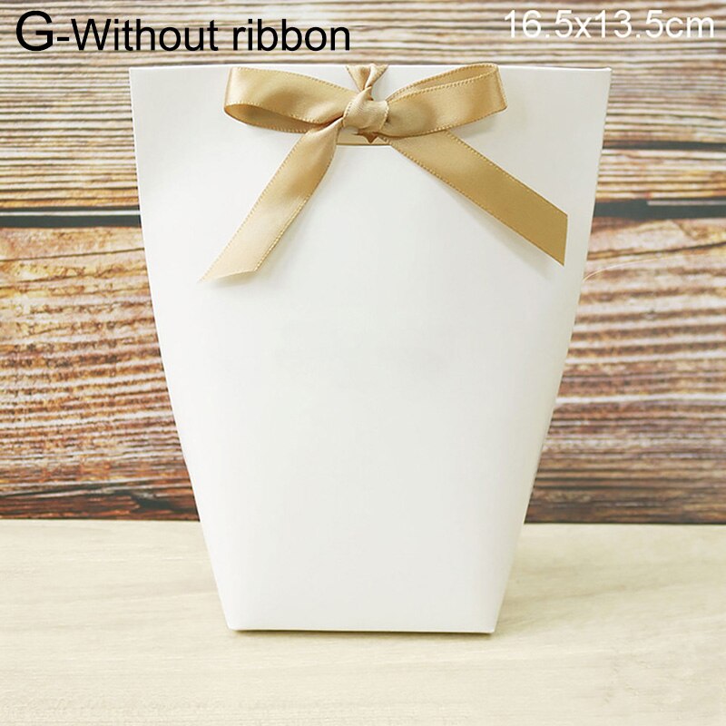 Black White Bronzing "Merci Candy Box Exquisite French Thank You Packaging Candy Kraft Paper Bag Wedding Dragee Box: 07 Without ribbon