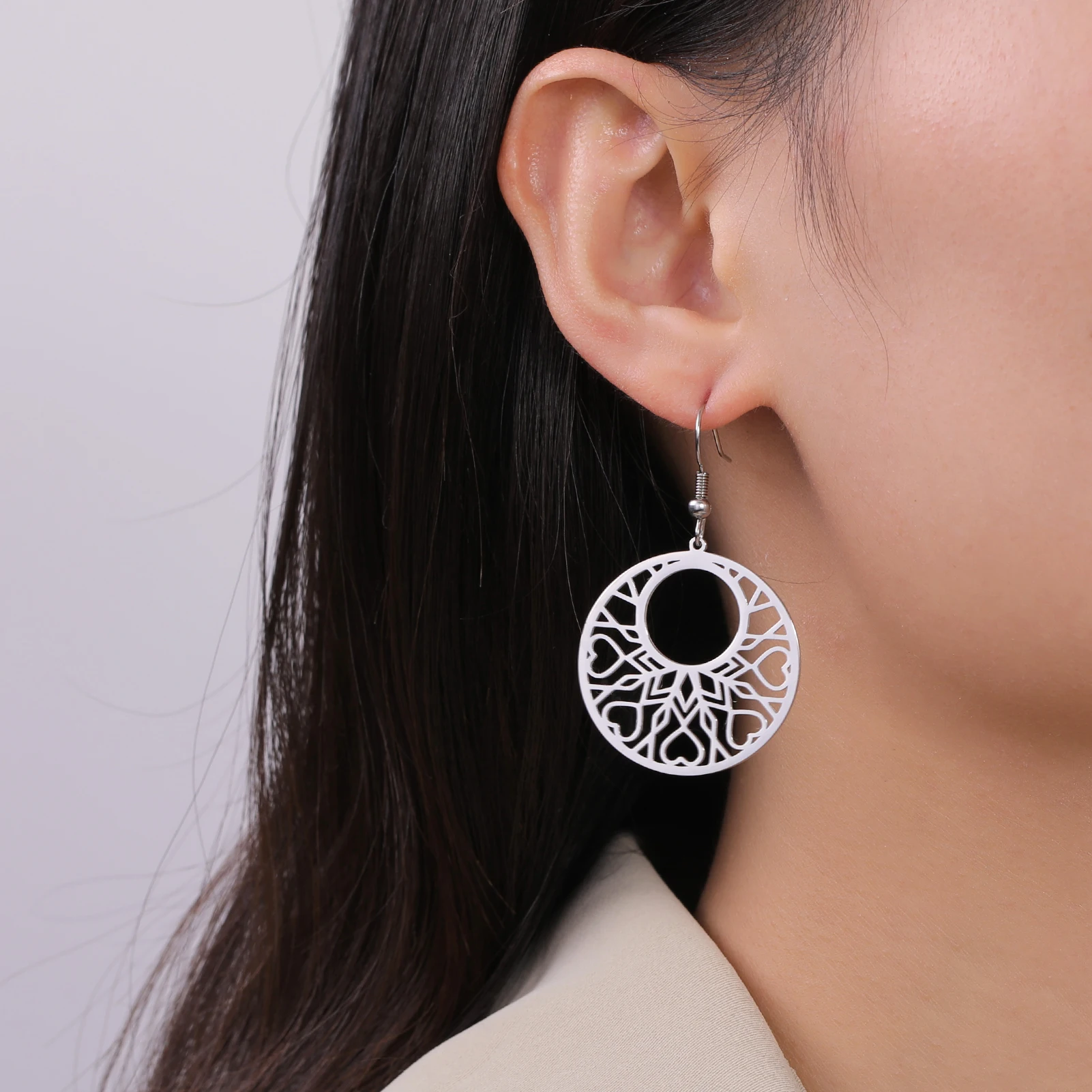 Cazador Orecchini pendenti in filigrana bohéaspetto Orecchini pendenti etnici con fiori in acciaio inossidabile per gioielli da donna Regalo di san Valentino tutto'ingrosso