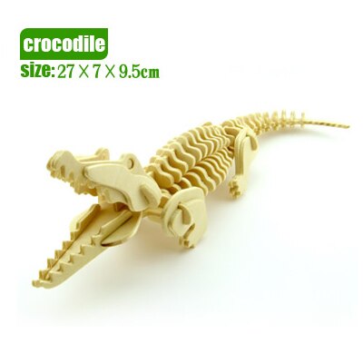 Holz spielzeug dinosaurier tiere dreidimensionale modell montiert holz puzzle spielzeug 3D DIY für baby kinder pädagogisches puzzles: crocodile