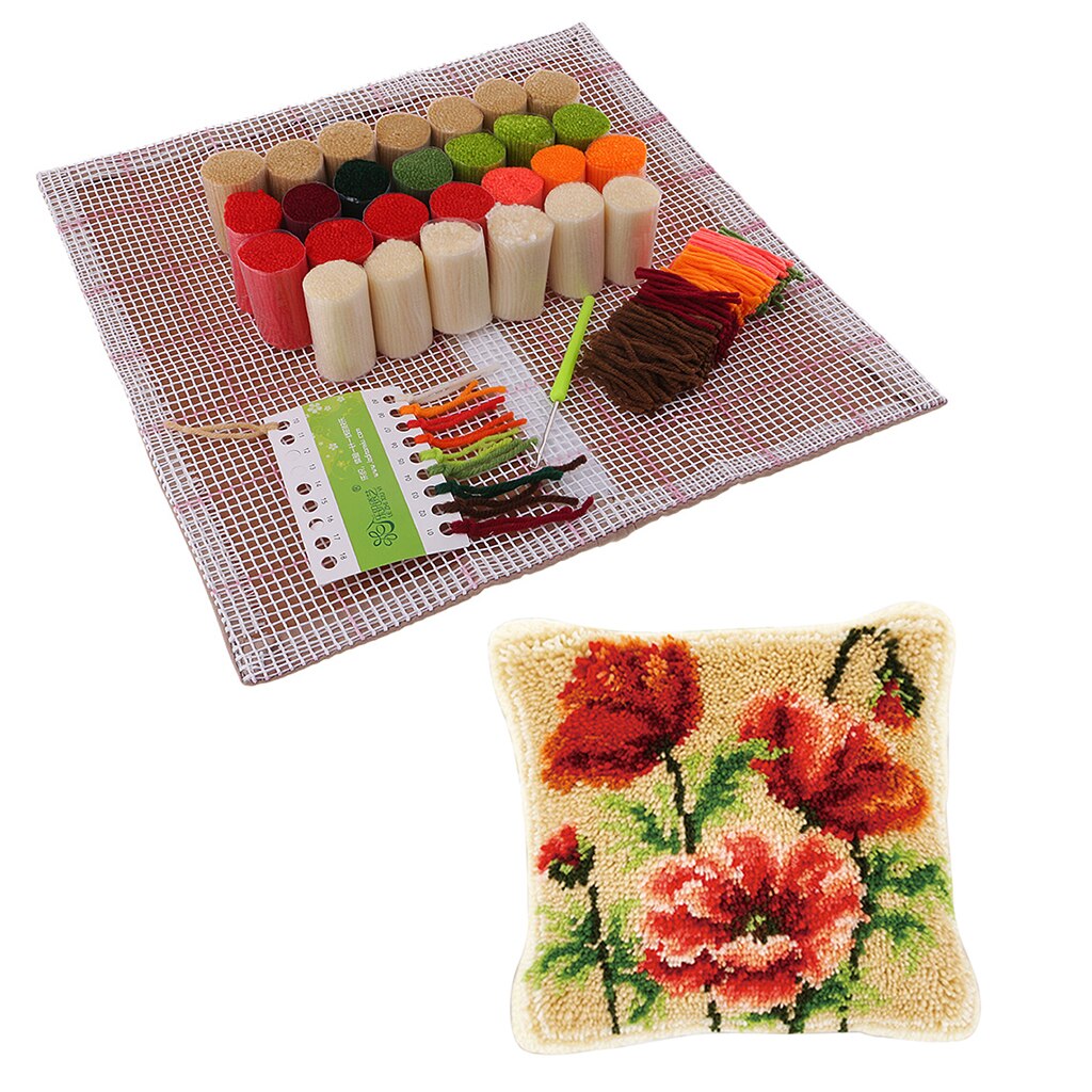1 Set Pillows Latch Hook Kits Material Package For Beginners