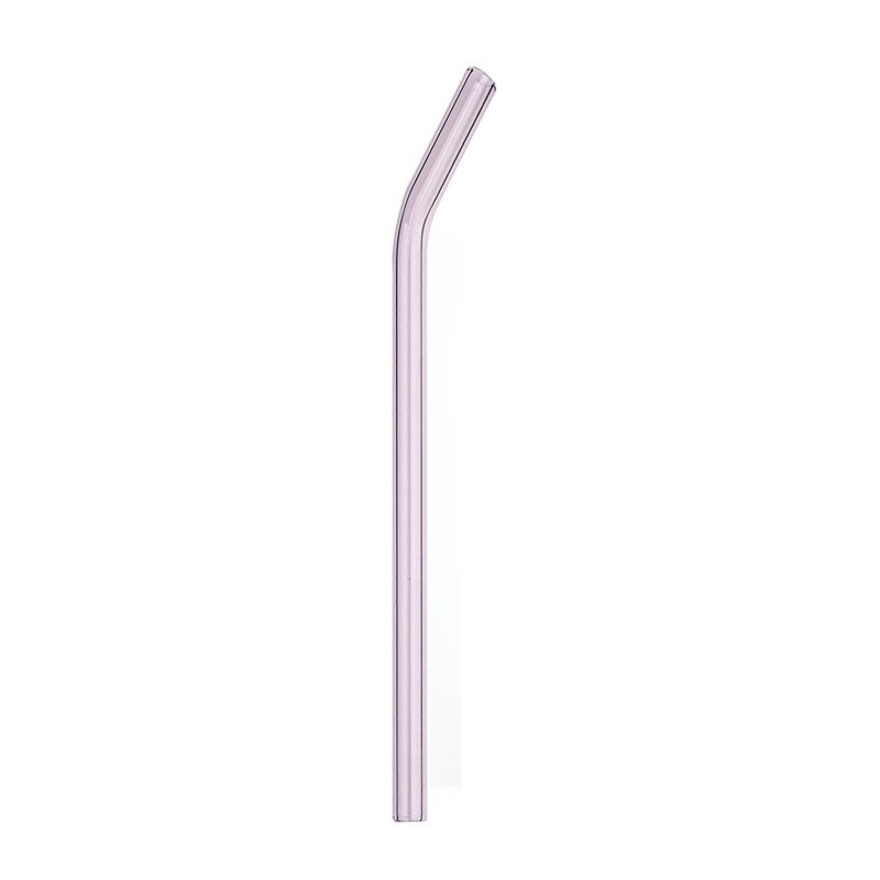 Drinking Straws Glass Straw Eco Friendly Reusable Drinking Straw Bent Straight Drinks Straw with Brushes for Smoothies Cocktails: Pink Bend