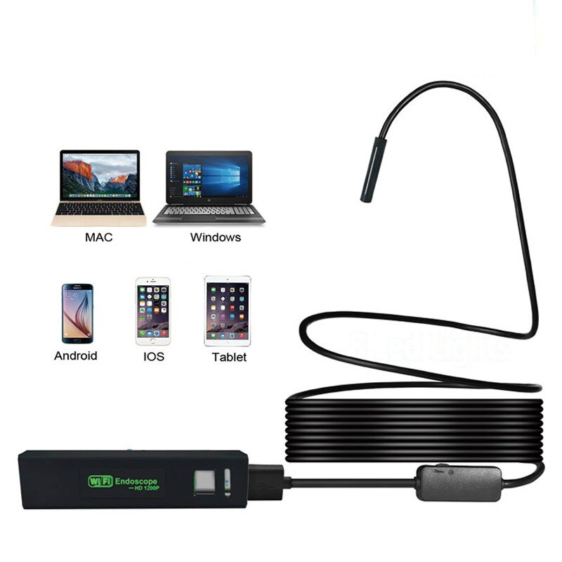 HD Wifi Endoscope Camera Mini Waterproof Hard Cable Inspection Camera 8mm USB Endoscope Borescope IOS Endoscope For Iphone