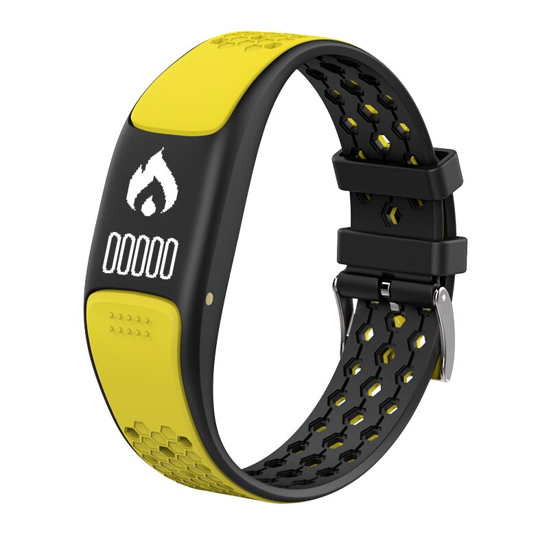 P8 GPS Sport Smart Band Waterdicht IP68 Zwemmen Smart Polsbandje Hartslagmeter Armband 0.73 "Full Screen Fitness Tracker: Yellow