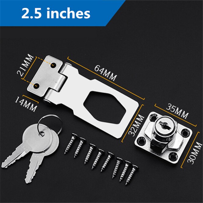 Zinc alloy Plating Self Locking Security Hasp Staple with not universal 2 Keys Lock Shed Cupboard Padlock Door locks