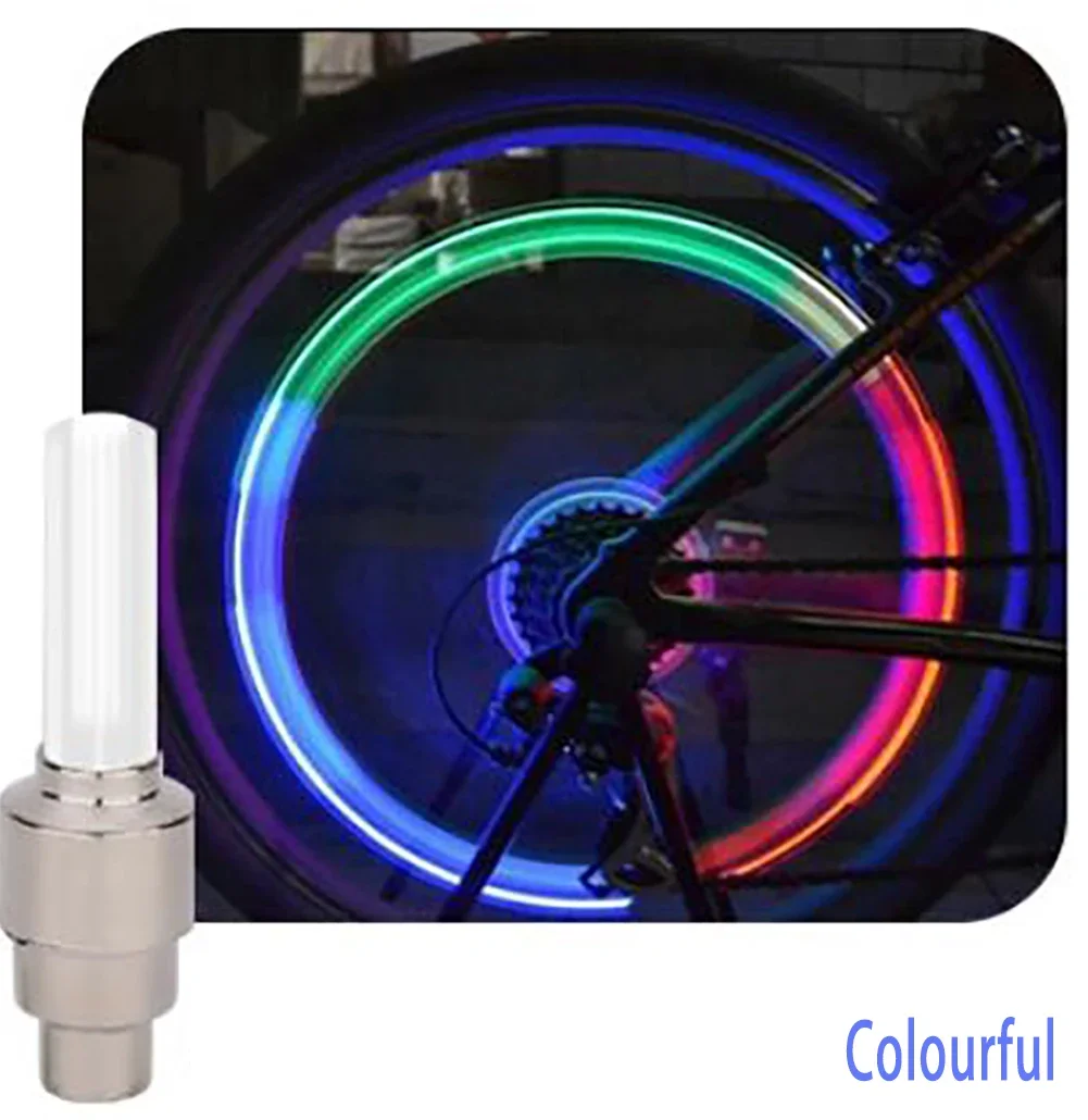 Luces LED con Sensor de movimiento para bicicleta, 2 uds., con baterías para carretera, MTB, bicicleta de montaña, tapa de válvula de neumático, accesorios para bicicleta: Púrpura