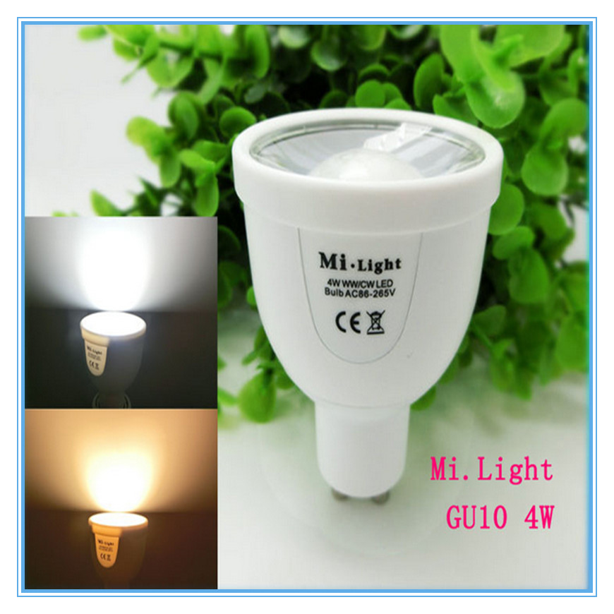 Milight – lampe Led 2.4G avec contrôleur Wifi, GU10, E27, 4, 6, 9W, RGBW, RGBWW, télécommande à quatre zones, variable