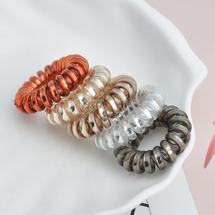 10 Stks/partij Goedkope Telefoonlijn Gum Zwarte Elastische Haarband Voor Meisje Touw Sieraden Accessoires Springs Hair Scrunchy