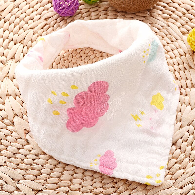 Muslin Baby Slabbers - Cartoon Dierenprint - Katoen Bandana Smock - Unisex Baby Spuugdoekjes: Wolk