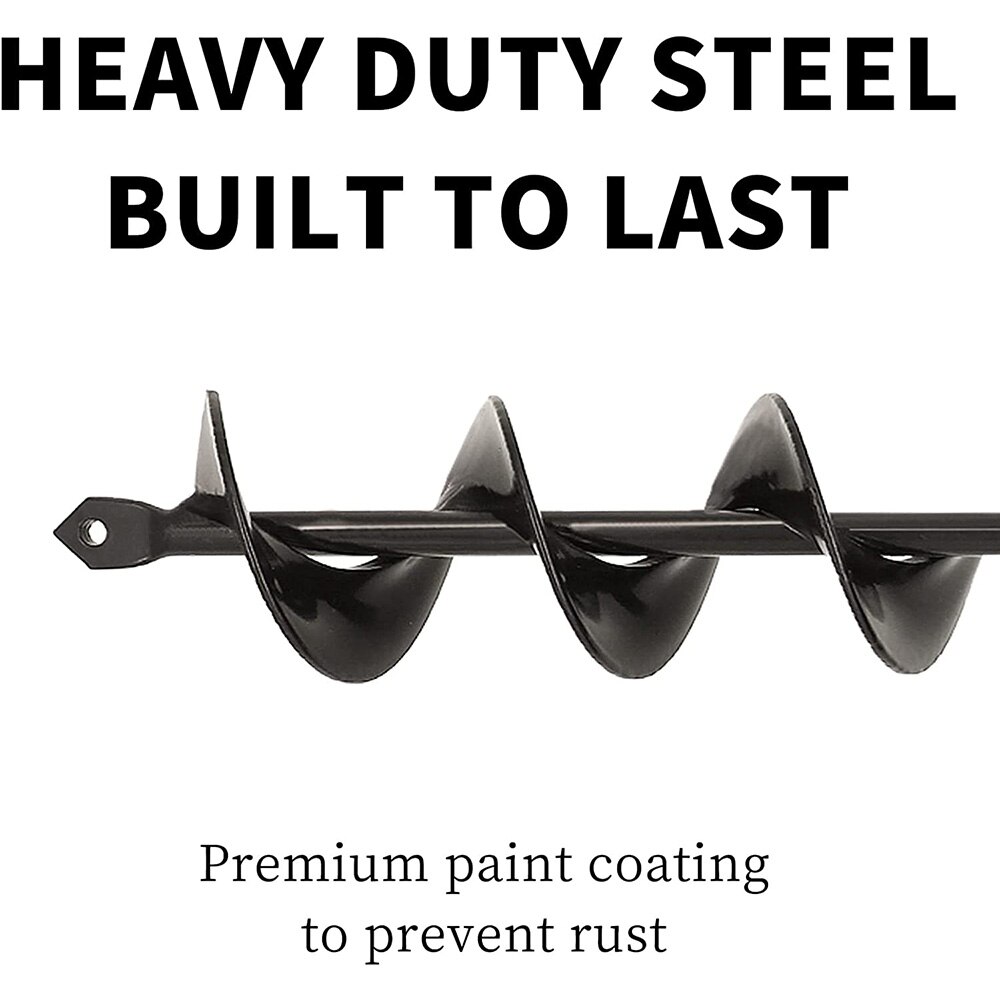 Carbon Steel Garden Auger Drill Bit Garden Auger Spiral Drill Bit Planter Bulb Planting Auger Drill for 3/8 Inch Hex Drive Drill