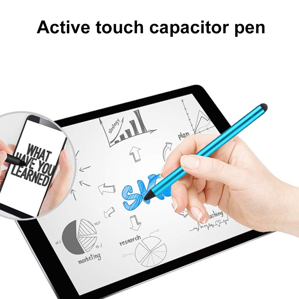 Dual tips kapacitiv stylus pen touch screen tegnepen til iphone mobiltelefon til samsung smartphone tablet pc