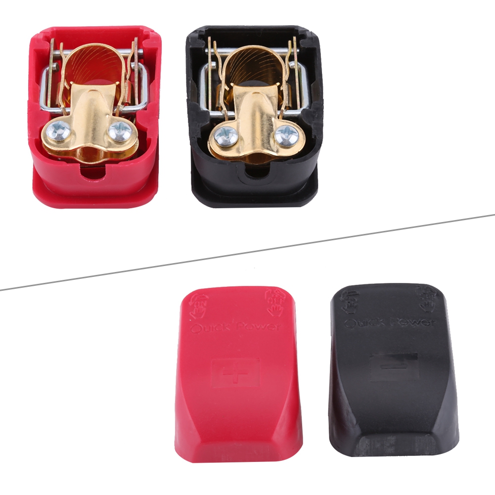 1 Pair 12V Quick Release Car Battery Terminals Clamps Connector Standard Round Post Sizes Batteries Fit For Caravan Motorhome