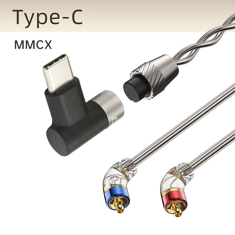 CVJ LS200 podwójnie skręcony posrebrzany, ulepszony kabel słuchawkowy ze złączami mikrofonu 2.5 3.5 4.4 typu C dla TRN KZ Konoka: Beżowy