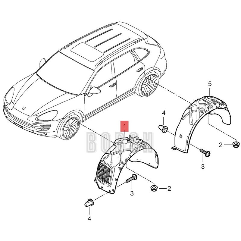 Voiture roue maison plaque intérieure -Por sch eCa yen ne 4.8T 3.0T roue maison bague garde-boue doublure intérieure pneu Fender 95850496101