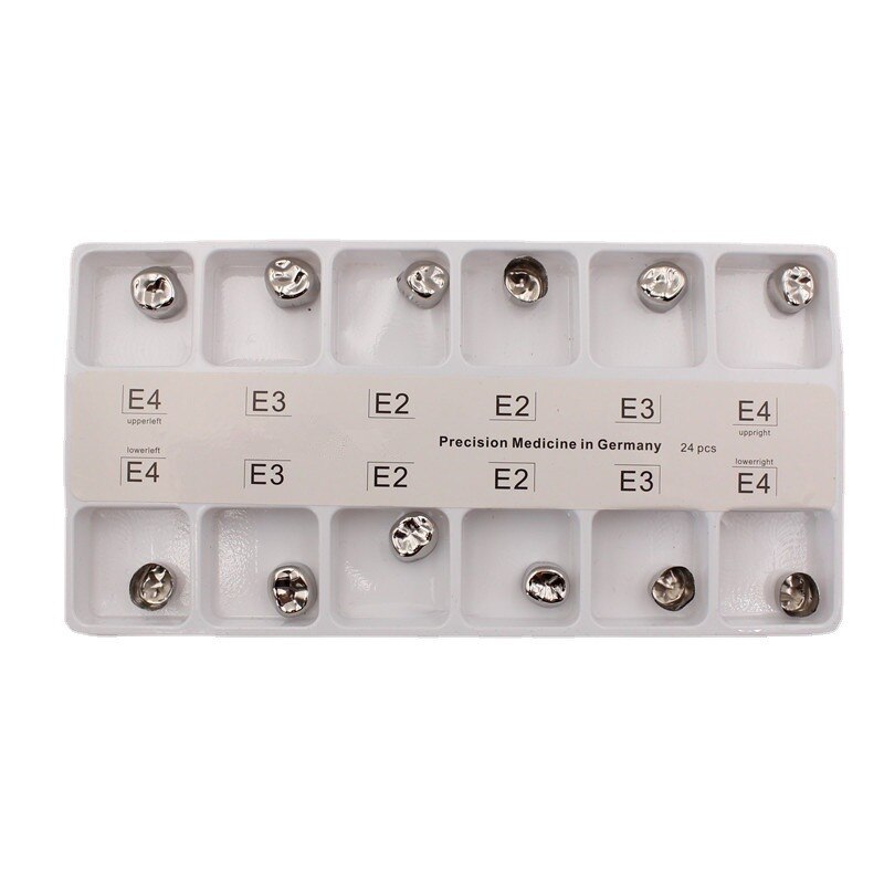 12Pcs/Box Dental Kids Crown Stainless Steel Primary Molar Crown Adult Crown Primary Temporary Molar Pediatric Crown: Kids Crown