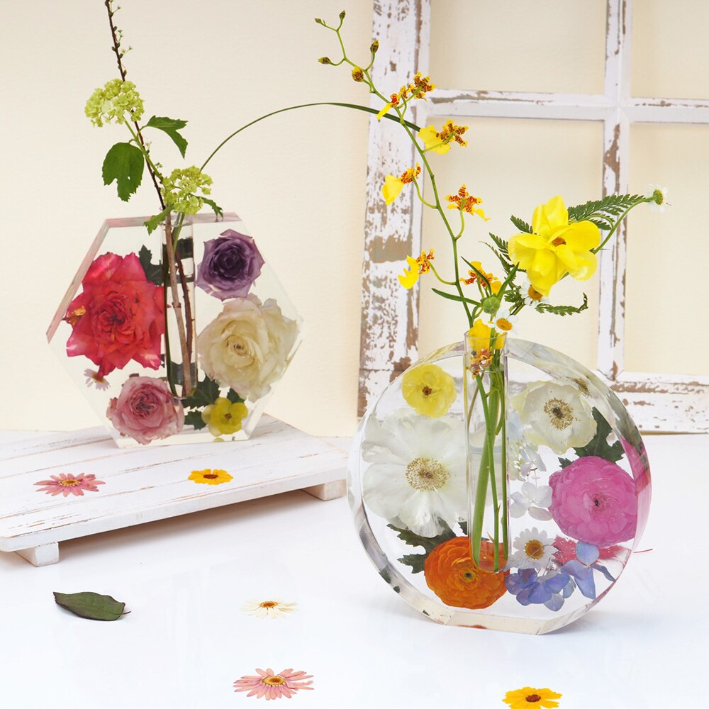 Jarrón DIY, resina epoxi, cristal, molde de silicona para cultivar plantas de agua, tubo de ensayo, placa de Petri para hacer arte, herramienta de decoración artesanal