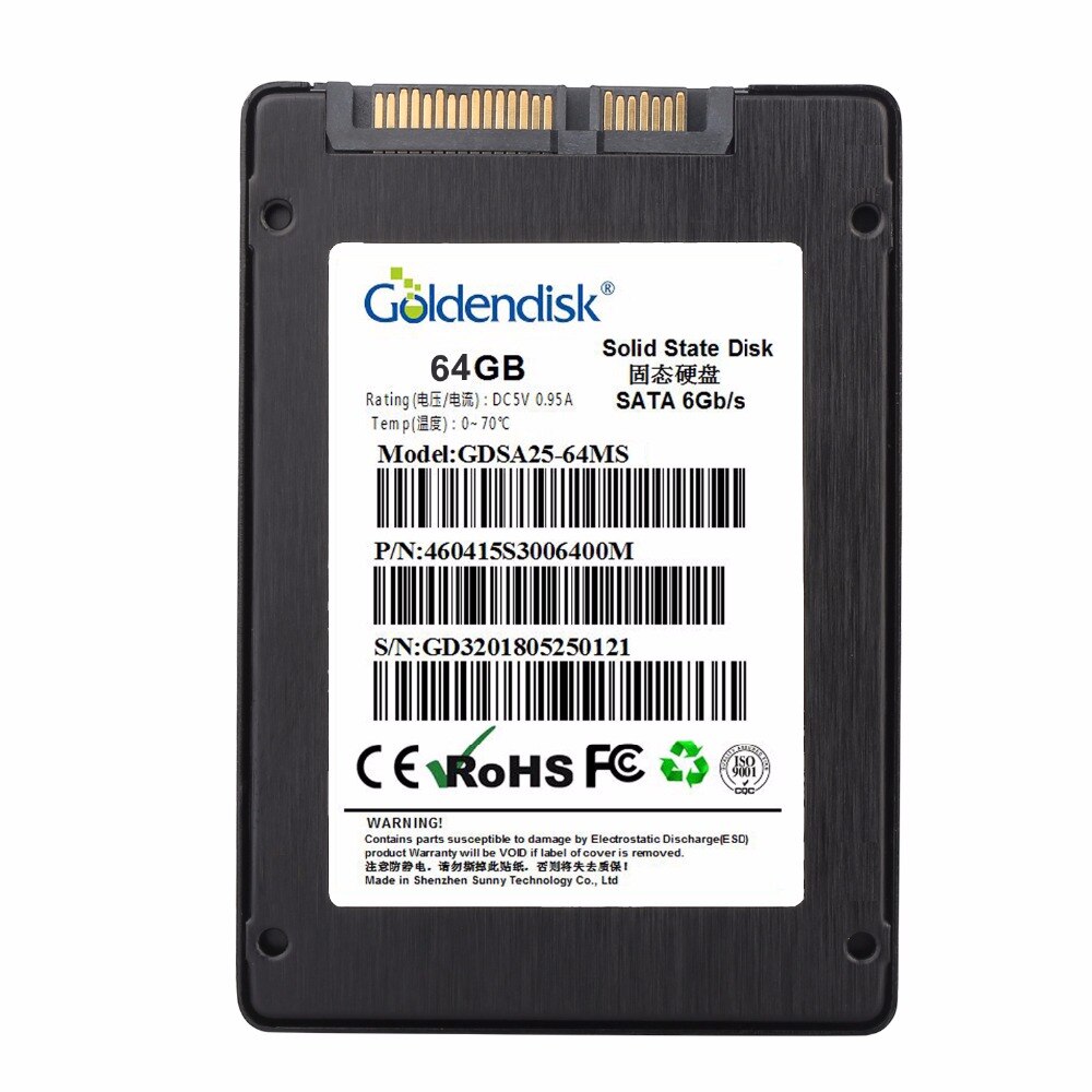 Goldendisk ssd disk sata 64 gb drives ssd sata ii series hdd 2.5 64G Internal Harddisc SSD memory cards