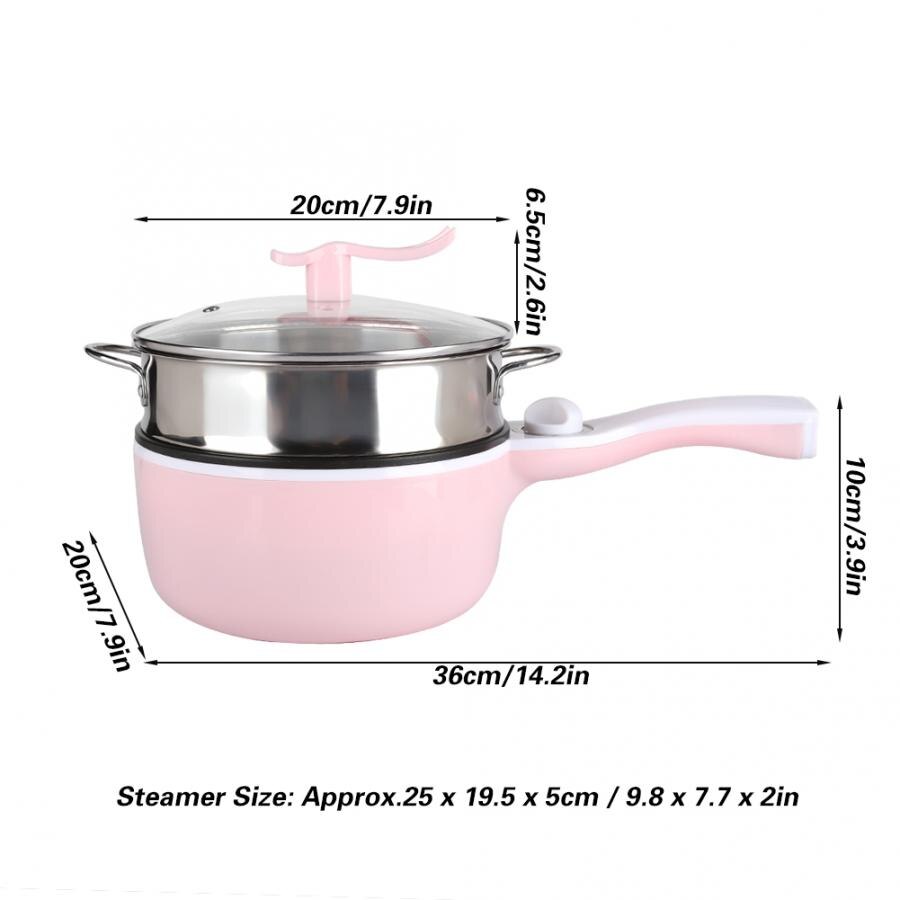 Electric Pot Multifunctional Double Layer Electric Heating Steaming Boiling Frying Cooker Pot EU Plug 220V Kitchen Cooking Pan