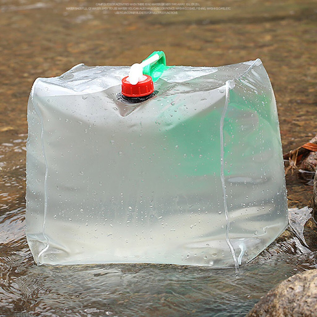 Bolsas de agua para exteriores, contenedor de agua para pícnic, barbacoa, Plegable, portátil, portador de campamento, coche, tanque de agua de 20l, # T3P