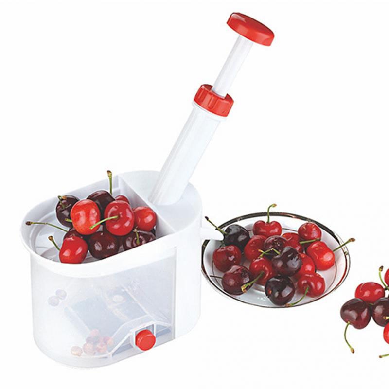 Novelty cherry cutter, stone removal tool, kitchen utensils, bone removal tool and olive container