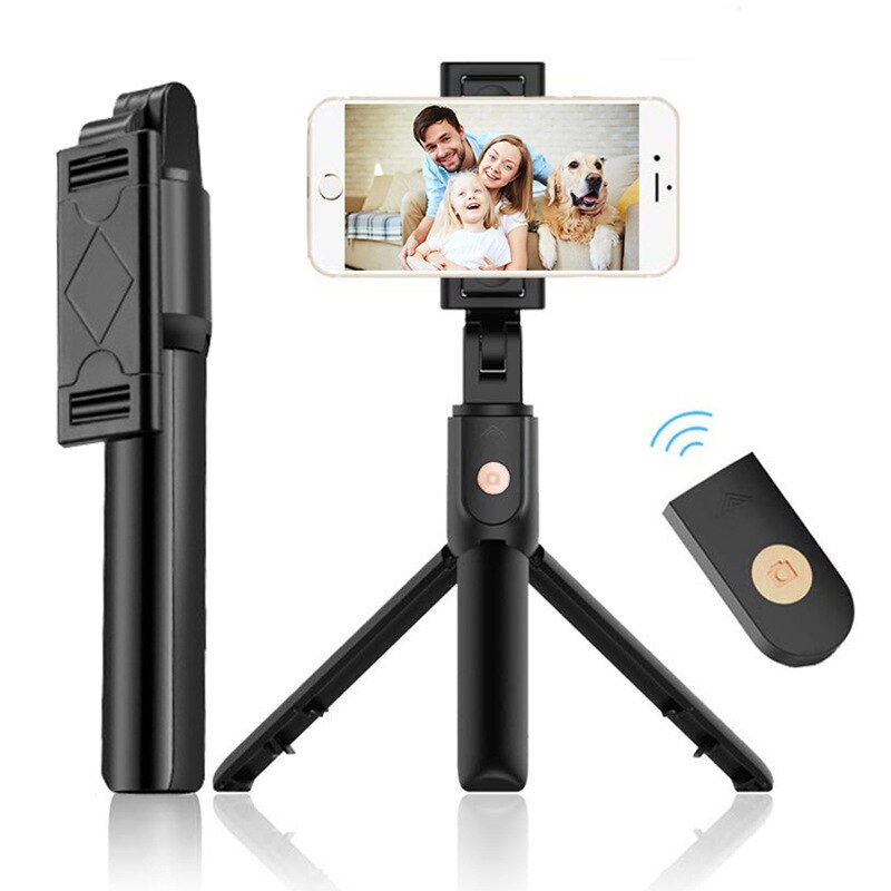 K07 3 in 1 kabelloser bluetooth-selfie-stick, faltbares mini-stativ, ausziehbares einbeinstativ mit fernbedienung für iphone, ios und android