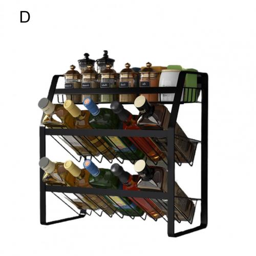 Modern Wall-mounted Spice Rack Easy to Install Seasoning Bracket Space-saving for Household: D