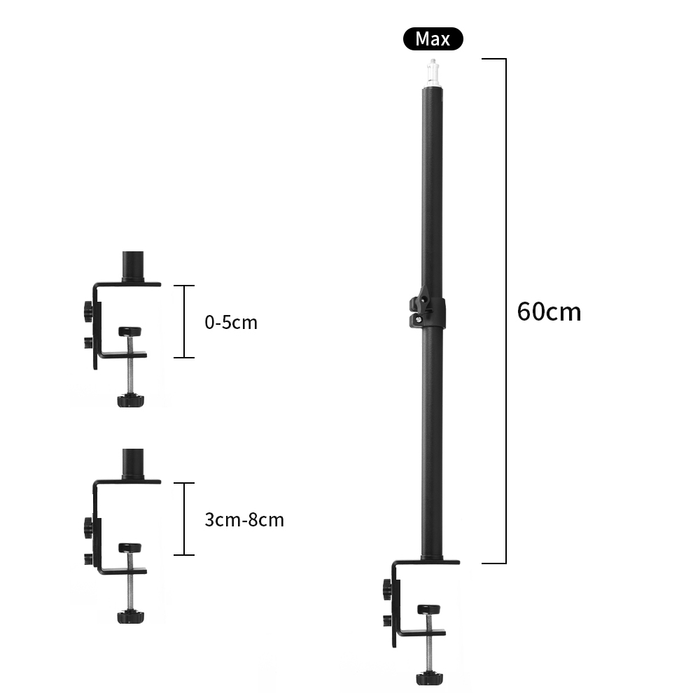 Universal Adjustable Table Desk C Clamp Mount Stand Cantilever Stand Cross Arm Weight Bag for Microphone Smartphone Ring Light: C