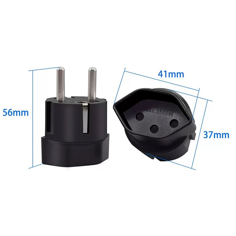 European France Travel Plug Adapter,Swiss to European Plug adaptor Travel Adapter socket 10A 250V