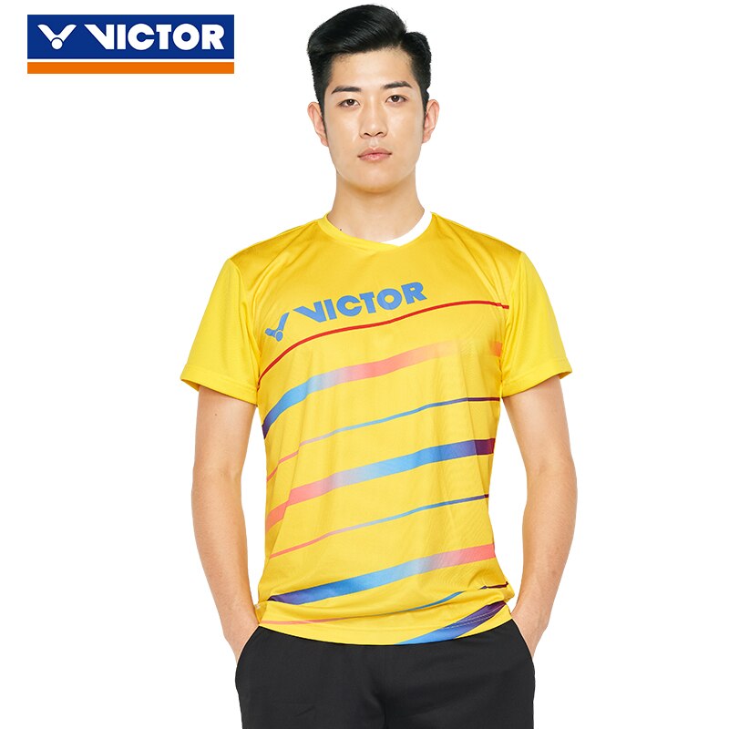 Victor Men Badminton T Shirts Quick Dry Sportswear For Fitness Short Sleeve Clothes