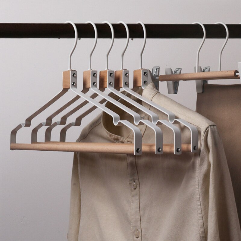 Metal Wood Clothes Hanger Organizer Closet Wooden Coat Pants Hangers for Clothes Kledinghangers Kleding Wetsuit Hanger Rack