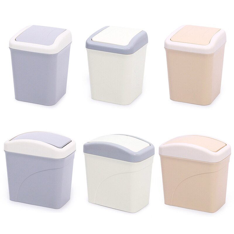 Home Storage Box Kitchen Cute Mini Waste Bin Office Bathroom Trash Can Desktop Garbage Box Table Dustbin Sundries Barrel Bins