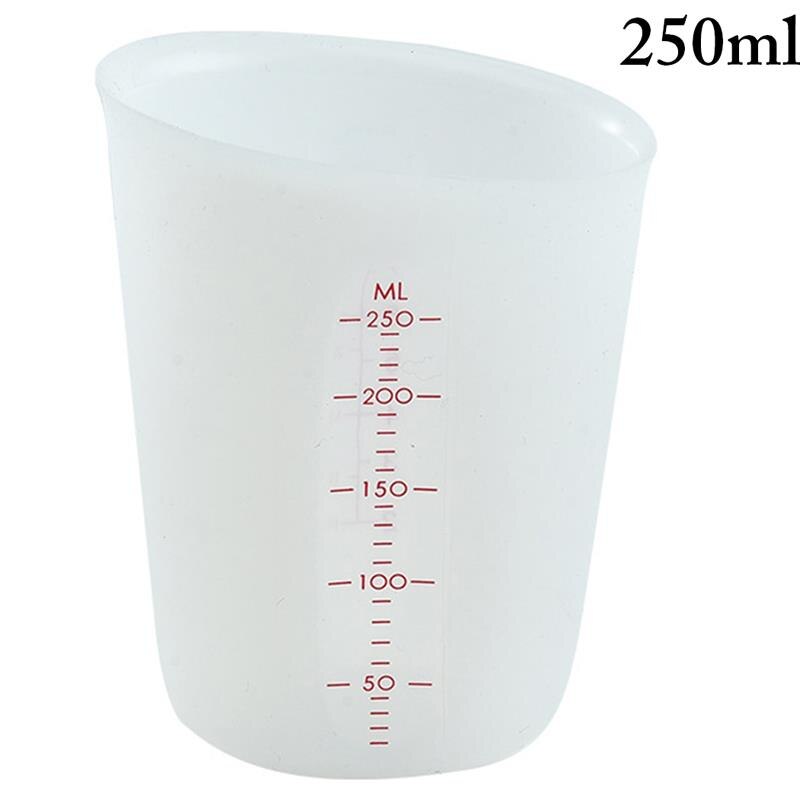 250/500Ml Siliconen Maatbeker Bar Non-stick Flexibele Mengbeker Gieten Cup Herbruikbare Keuken Meetinstrument: 250ml