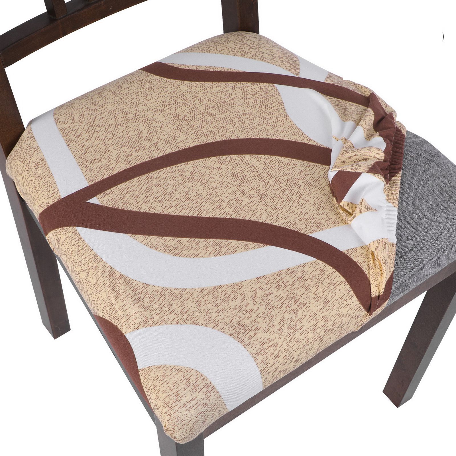 Elastic Dining Room Chair Seat Covers Universal Removable Washable Chair Seat Cushion Slipcover: G436089