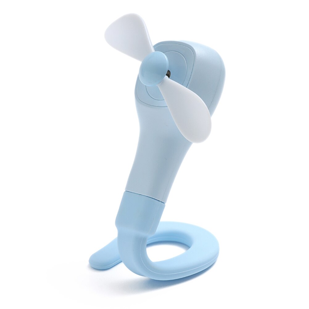 Mini Ventilatore Tenuto In Mano Pieghevole Ventilatore Da Tavolo con 360 ° Girevole Flessibile Del Basamento Tranquilla Ricaricabile per BARBECUE Palestra Ufficio Camera: Blue